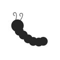 Caterpillar insect black silhouette animal. Vector Illustrator. EPS