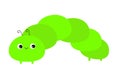 Caterpillar insect icon. Crawling catapillar bug. Baby collection. Cute kawaii cartoon funny character. Smiling face. Flat design Royalty Free Stock Photo