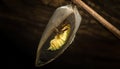 A caterpillar is inside a cocoon Royalty Free Stock Photo