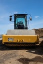 Caterpillar machine working on road construction Royalty Free Stock Photo