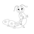 Caterpillar outline sketch. Cartoons funny object isolated design element stock