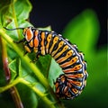 Caterpillar of the Papilio machaon butterfly Royalty Free Stock Photo