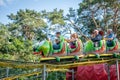 Caterpillar rollercoaster in funpark Royalty Free Stock Photo