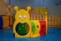 caterpillar-shaped toy tunnel in the children& x27;s playground Royalty Free Stock Photo