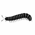 Clean Design Caterpillar Silhouette On White Background Royalty Free Stock Photo