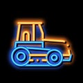 Caterpillar Tractor Vehicle neon glow icon illustration