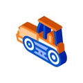 Caterpillar Tractor Vehicle isometric icon vector illustration