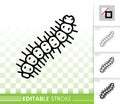 Caterpillar worm simple black line vector icon