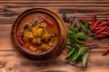 Catfish Curry. Thai food on dark background. Traditional food concept. Top View, Flat Lay, Copy Space Royalty Free Stock Photo
