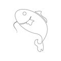 Catfish icon. Element of China for mobile concept and web apps icon. Outline, thin line icon for website design and development,