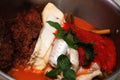 Catfish out of a bag into a frying pan, fried chicken, lemon grass tomato sauce, mint gastronomically good