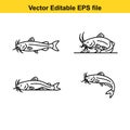 Catfish vector illustrations in editable eps format for design Royalty Free Stock Photo