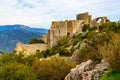 Scenic view on Cathare Castle of Peyrepertuse in France Royalty Free Stock Photo