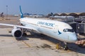 Cathay Pacific Airbus A350 at Hong Kong gate Royalty Free Stock Photo