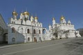 The Cathedral of the Archangel and Cathedral of the Annunciation in Moscow Kremlin Royalty Free Stock Photo