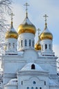 Cathedral of Archangel Michael in winter in Arkhangelsk, Russia Royalty Free Stock Photo