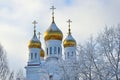 Cathedral of Archangel Michael in winter in Arkhangelsk, Russia Royalty Free Stock Photo