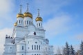 Cathedral of Archangel Michael in winter in Arkhangelsk, Russia Royalty Free Stock Photo