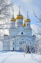 Cathedral of Archangel Michael in winter in Arkhangelsk, Russia Royalty Free Stock Photo