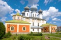 Cathedral of the Assumption of the Blessed Virgin Mary close-up. Tikhvin Assumption Monastery, Russia