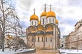 Cathedral of the Assumption of the Blessed Virgin in the Moscow Kremlin. Russia.