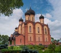 Cathedral of the assumption of the pyukhtitsky Convention. Kuremae, Estonia. The five-domed Church was built in 1910