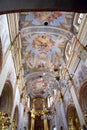 The Catholic Cathedral of the Assumption of the Virgin Mary and St. Stanislav in Mogilev. Belarus. The interior and exterior of