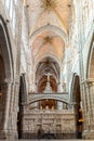 Cathedral of Avila main nave with the plateresque retrochoir, Avila, Spain.