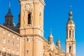 The Cathedral-Basilica of Our Lady of Pillar - a roman catholic church, Zaragoza, Spain. Close-up. Royalty Free Stock Photo