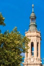 The Cathedral-Basilica of Our Lady of Pillar - a roman catholic church, Zaragoza, Spain. Close-up. Royalty Free Stock Photo