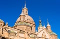 The Cathedral-Basilica of Our Lady of Pillar - a roman catholic church, Zaragoza, Spain. Close-up. Royalty Free Stock Photo