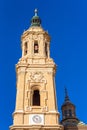 The Cathedral-Basilica of Our Lady of Pillar - a roman catholic church, Zaragoza, Spain. Close-up. Vertical. Royalty Free Stock Photo