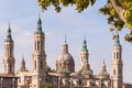 The Cathedral-Basilica of Our Lady of Pillar - a roman catholic church, Zaragoza, Spain. With selective focus. Royalty Free Stock Photo