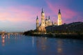 Cathedral Basilica of Our Lady of the Pillar, Zaragoza the capital city of of Aragon, Spain. Royalty Free Stock Photo