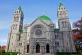 Cathedral Basilica of Saint Louis against the blue sky in Autu