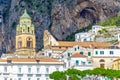 Cathedral bell tower in Amalfi, Italy Royalty Free Stock Photo