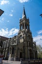 Cathedral of Bern city Switzerland low angle view point sunny