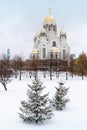 Cathedral on the Blood in winter, Yekaterinburg Royalty Free Stock Photo