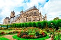 The Cathedral of St Etienne of Bourges, beautiful garden, France