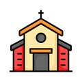 A cathedral building, christian wedding house, church editable vector