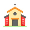 A cathedral building, christian wedding house, church editable vector