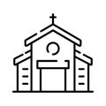 A cathedral building, christian wedding house, church editable vector