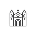 Cathedral building outline icon