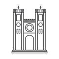 Cathedral building outline icon. Sign at linear style. Christian church Royalty Free Stock Photo