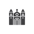 Cathedral building vector icon