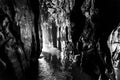 Cathedral Cave in black and white, Catlins, New Zealand Royalty Free Stock Photo