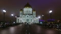 Cathedral of Christ the night in Moscow