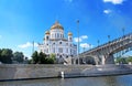 Cathedral Of Christ The Savior and the Patriarchal bridge Royalty Free Stock Photo