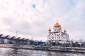 Cathedral of Christ the Saviour in Moscow, Russia, winter day Royalty Free Stock Photo