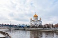 Cathedral of Christ the Saviour in Moscow, Russia, winter day Royalty Free Stock Photo